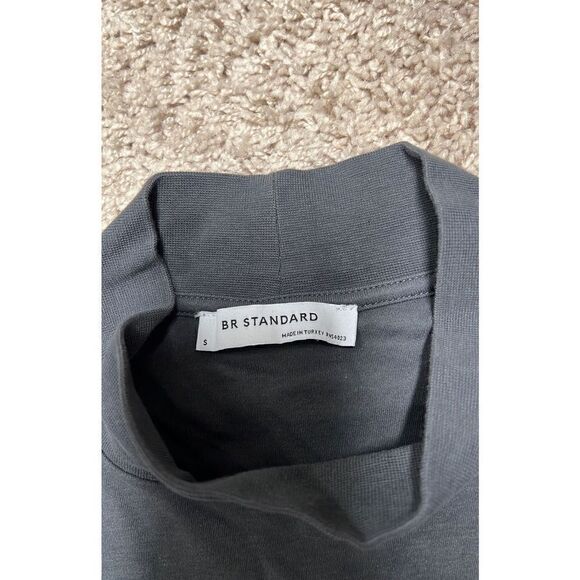 BR Standard Turtleneck Grey Long-sleeve fitted top - Picture 2 of 3